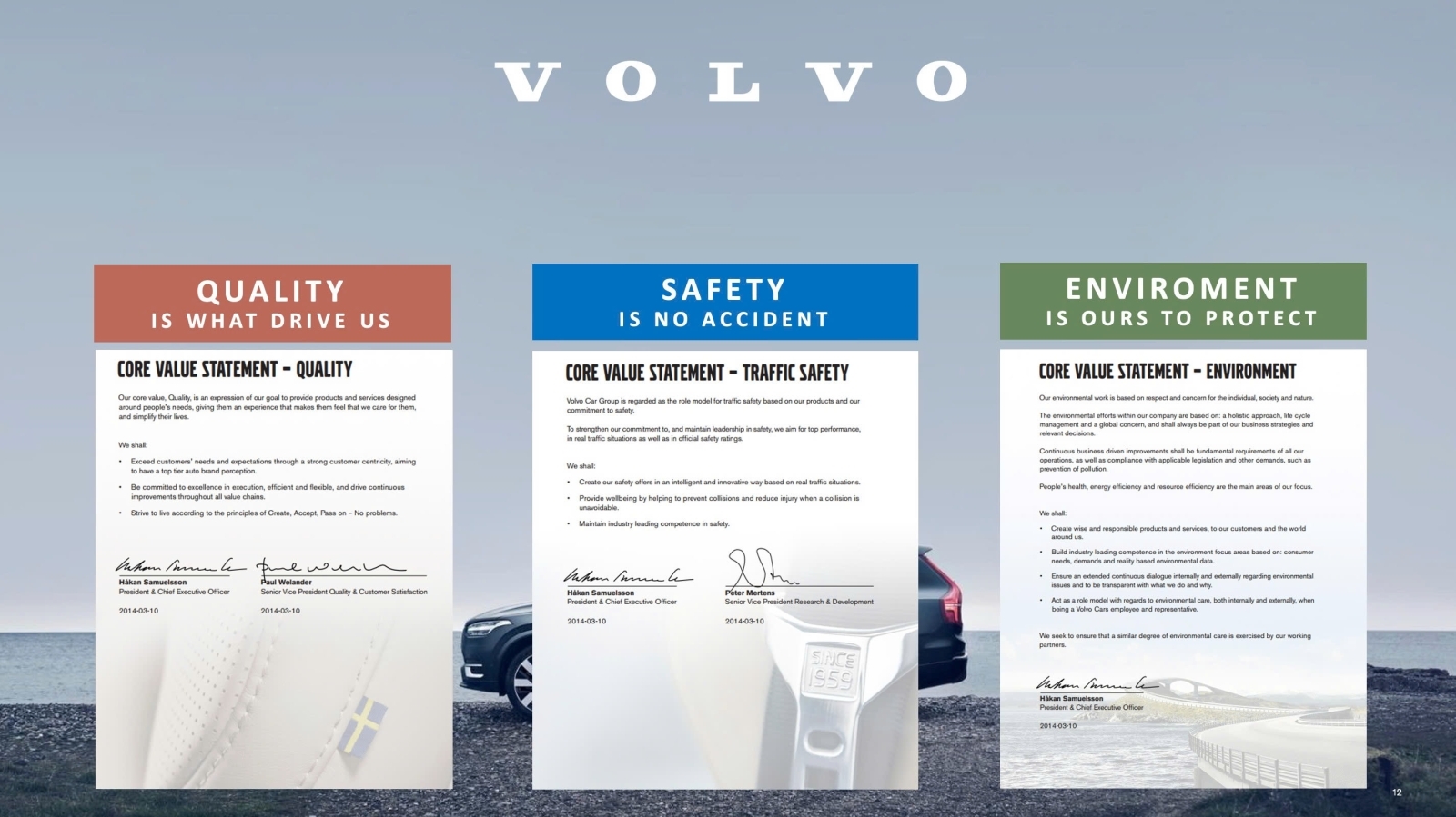 Giá Trị Cốt Lõi Của Ô Tô Volvo: CHẤT LƯỢNG - AN TOÀN - THÂN THIỆN VỚI ...