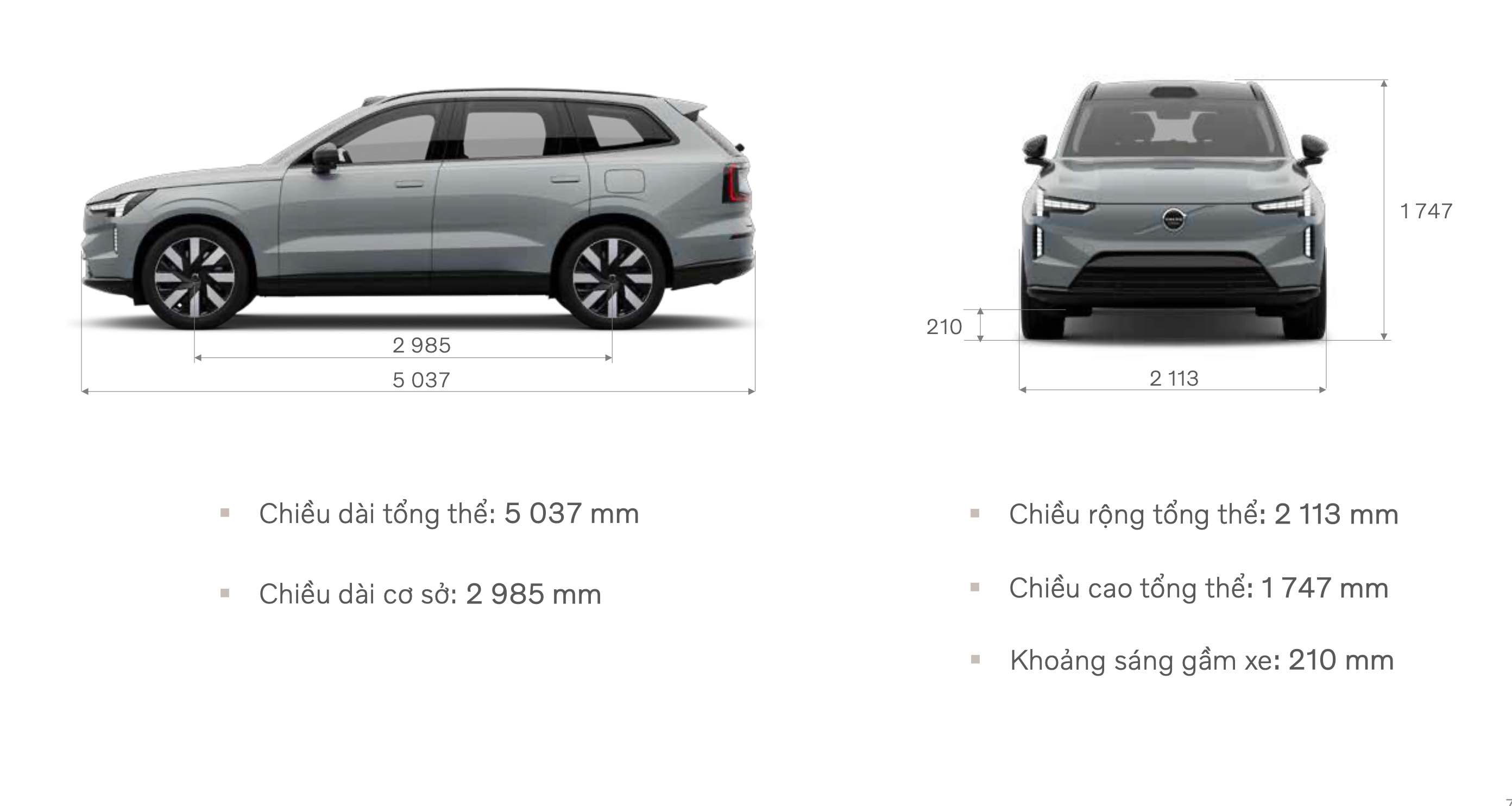 Kích thước Volvo EX90