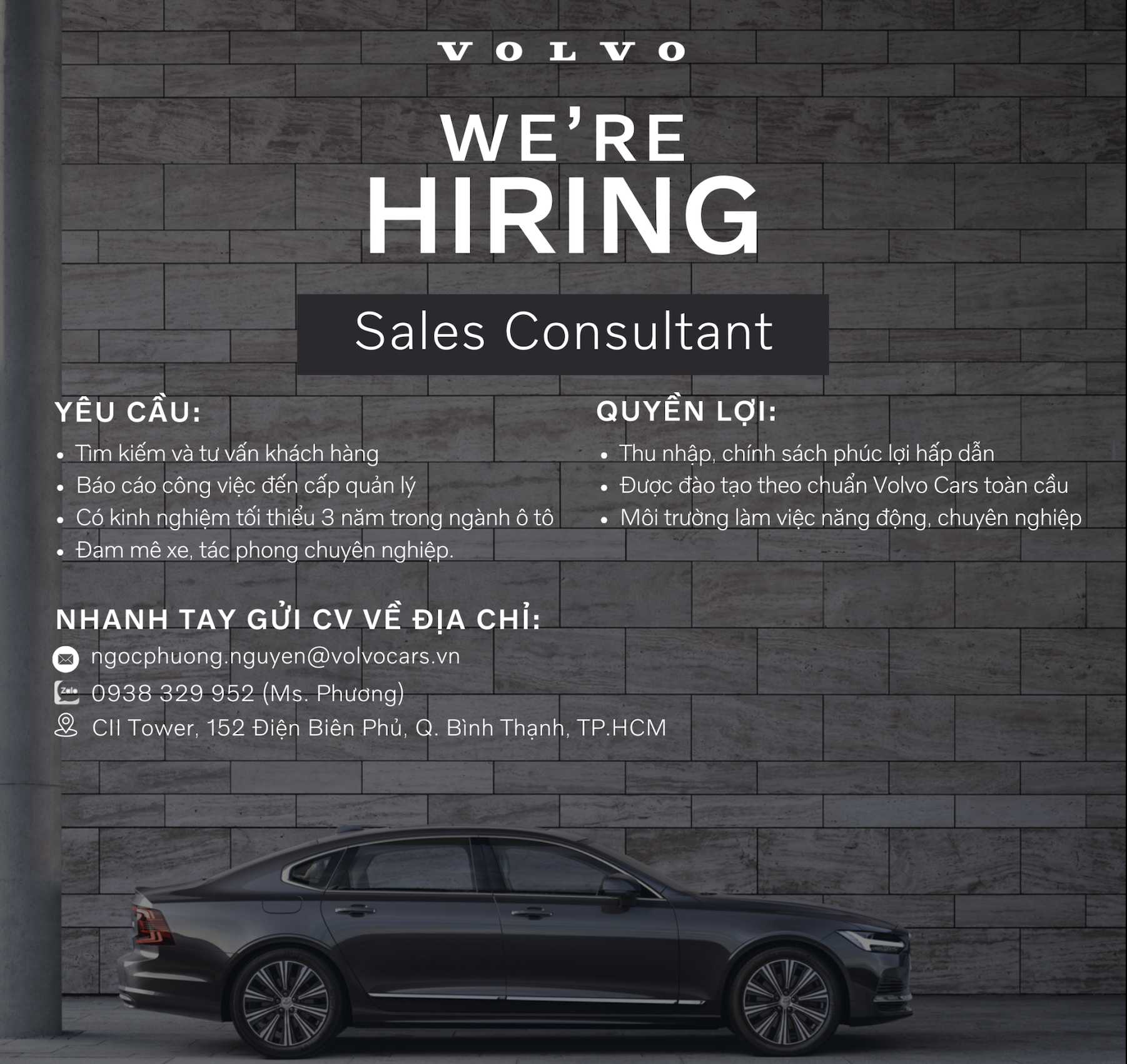 Volvo Car Đông Sài Gòn - Tuyển Dụng Tư Vấn Bán Hàng