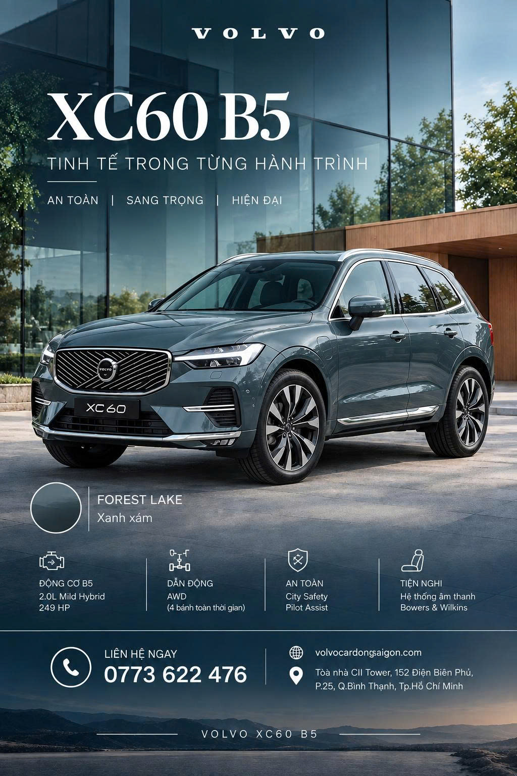 Volvo XC60 màu Forest Lake